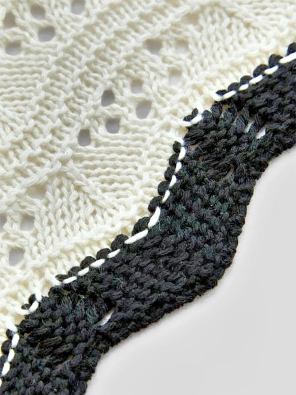Cream & Black Knit Midi Skirt Set Like New - Picture 7 of 8